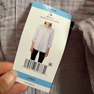 Very light purple (lilac) gauze button down